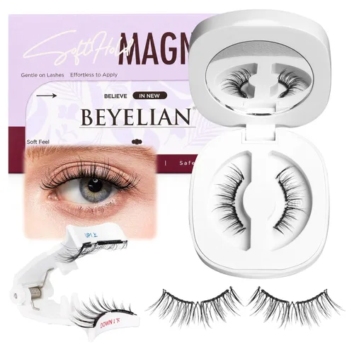 Miniatura 15 de BEYELIAN Pestañas magnéticas con aplicador, pestañas magnéticas suaves mejoradas, pestañas magnéticas portátiles, aspecto natural, reutilizables,