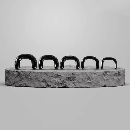 Miniatura 4 de 4 piezas de retenedor de tabique de vidrio 16G 14G 12G 10G 8G, 2 piezas negro y 2 piezas transparente en forma de U con anillos en O para trabajo