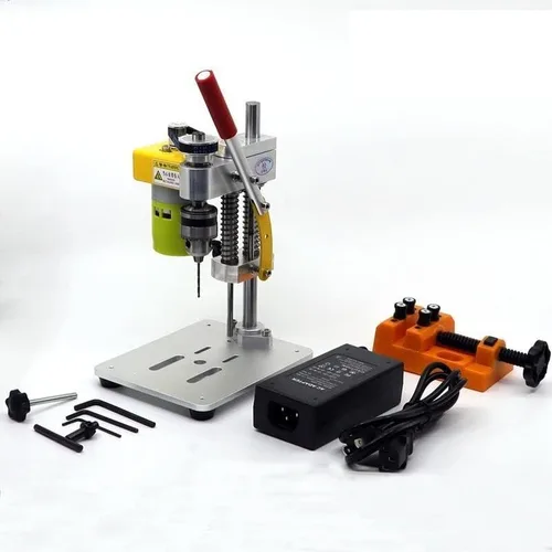 Miniatura 11 de Mini prensa de taladro de precisión CNC máquina de fresado de mesa portátil de sobremesa 795 motor B10 Chuck Metal madera bricolaje herramienta