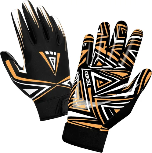ATERCEL Guantes de fútbol americano para hombre - Rendimiento mejorado y guantes receptores de alto agarre para rugby, adultos y jóvenes