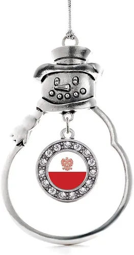 Miniatura 135 de Inspired Silver - Roller Queen - Adorno de Navidad plateado - Adorno circular para árbol de Navidad con circonita cúbica - Decoración colgante