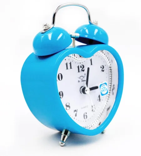 Miniatura 4 de SHISEDECO - Reloj despertador de 3 pulgadas, con doble campana, alarma fuerte, silencioso, analógico, de cuarzo, con luz nocturna, operado por Azul