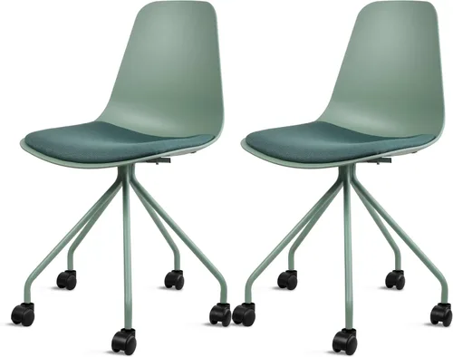 Miniatura 13 de 2xhome Bonita silla de escritorio minimalista Sin brazos, ruedas rodantes, espacio pequeño, diseño delgado Niños, adolescentes, sala de estar