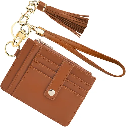 Miniatura 36 de KNGITRYI Billeteras pequeñas de pulsera para mujer RFID para tarjetas de crédito, cartera con llavero, cartera para tarjetas de crédito