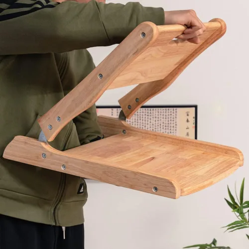 Miniatura 2 de Silla Tatami, silla plegable de meditación, asiento de suelo, silla de sala de estar, silla japonesa portátil sin patas, sofá perezoso para lectura