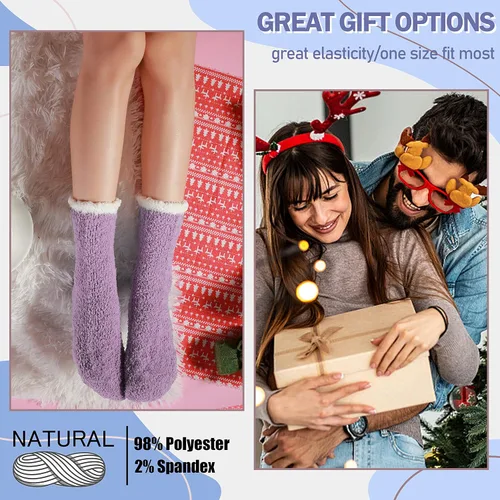 Miniatura 5 de ANTSANG Womens Fuzzy Socks Slipper Winter Fluffy Comfy Cozy Socks Cabin Warm Home Socks