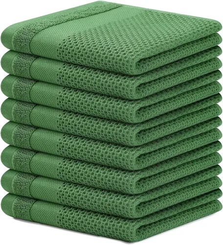 Miniatura 12 de Homaxy Paños de cocina 100% algodón, paquete de 8 – 12 x 12 pulgadas, tejido de gofre, muy suaves y absorbentes, paños de cocina de secado rápido