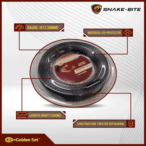 Miniatura 2 de Cuerda de tenis de poliéster Snake-Bite