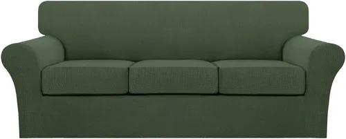 Miniatura 20 de Turquoize 2 fundas para sillas de sala de estar, funda de sofá con fundas de cojín individuales, funda de muebles para sillas (silla, beige biscotti)