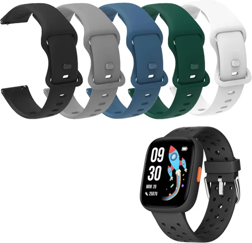 Miniatura 8 de Lamshaw - Correa de reloj inteligente para niños, compatible con BIGGERFIVE de 0.866 pulgadas (0.866 in), correa de silicona suave, correa deportiva