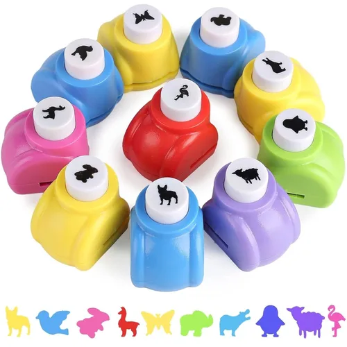 LOVEINUSA Juego de 10 perforadoras con forma de animal terrestre para manualidades, álbumes de recortes, papel de seda para bolsas de regalo, papel
