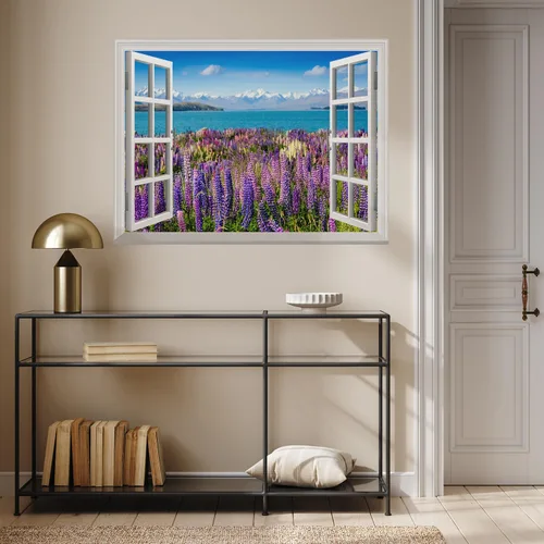 Miniatura 4 de Wall26 - Adhesivo para pared / Mural para pared, extraíble, diseño de río en un pueblo tranquilo, decoración para pared, vista creativa de ventana