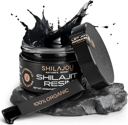 Resina Shilajit orgánica para hombres y mujeres, grado oro puro del Himalaya con más de 75% de ácido fúlvico y más de 85 oligominerales, probada en