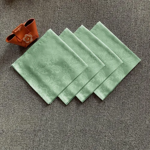 Miniatura 9 de Servilletas cuadradas de jacquard blanco, servilletas de poliéster suave resistentes a las arrugas con diseño damasco, servilletas de tela