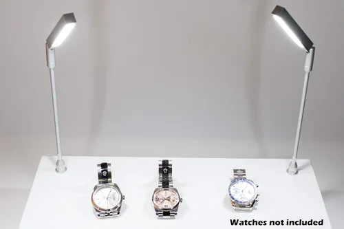 Miniatura 4 de 2pcs escaparate de la joyería LED poste tallo luz modelo FY-60 plata 6000K