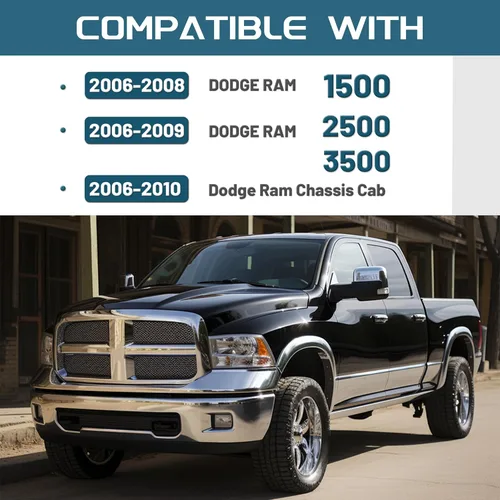 Miniatura 2 de KUAFU Kit de tablero de doble DIN compatible con Dodge Ram 1500 2500 3500 2006-2010 chasis Cab Crew Cab Pickup Radio Dash Kit de instalación
