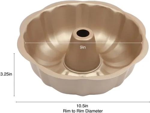 Miniatura 2 de David Burke Molde para hornear estriado de 9" - Molde para pasteles Bundt de acero al carbono - Bronce