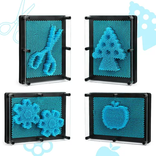 Miniatura 4 de Juguetes sensoriales de arte de alfileres 3D para niños de 5 a 7 años, juguetes sensoriales de tablero de impresión de alfileres para niños