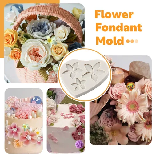 Miniatura 4 de Sijiangmold Frangipani - Molde de silicona para flores de plumeria, molde de flores de peonía, molde de flores de pensamiento para decoración