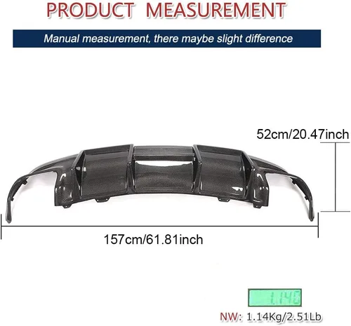 Miniatura 6 de Difusor trasero de fibra de carbono compatible con Mercedes Benz W117 C117 CLA200 CLA250 Sport y CLA45 AMG Sedan 2013-2019, cubierta de parachoques