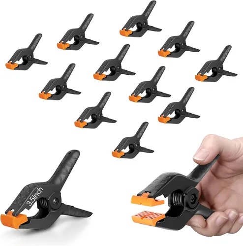 Miniatura 11 de EMART Paquete de 12 abrazaderas de resorte resistentes de plástico de 4.5 pulgadas, abrazaderas profesionales grandes para soporte de telón de negro