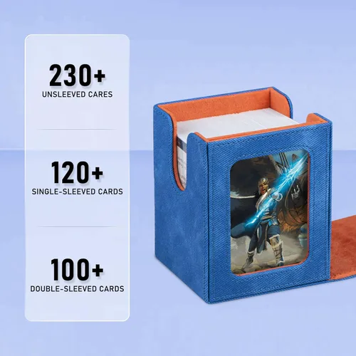 Miniatura 2 de Caja de almacenamiento de cartas Infinity Guard para MTG con pantalla para comandante para más de 100 cartas con doble funda, caja de almacenamiento