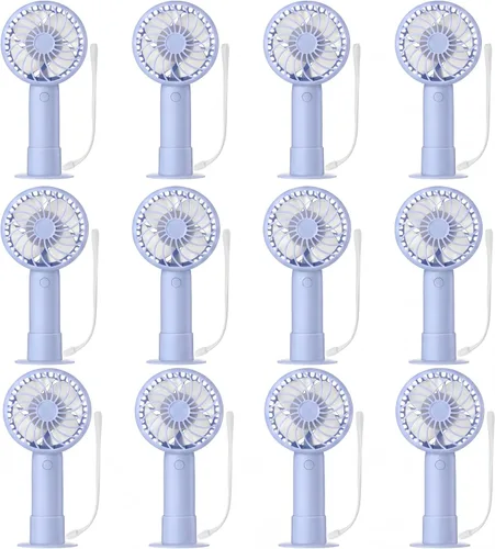 Miniatura 19 de Tujoe Mini ventilador de mano potente de 3 velocidades, ventilador personal pequeño portátil recargable con base USB para mujeres, maquillaje