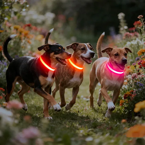 Miniatura 6 de Vizpet Collar para perro con luz LED, ajustable, recargable por USB, superbrillante, luz de seguridad brillante para perros (XL, rosa)