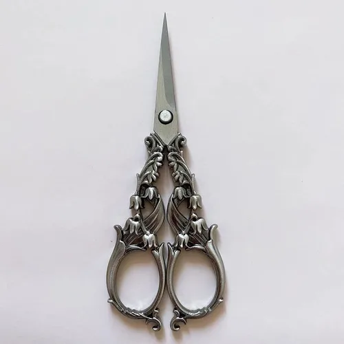 Miniatura 8 de Tijeras de costura de estilo retro floral de 5.9 in, tijeras de costura para bordado, tijeras de sastre retro, tijeras antiguas para herramientas
