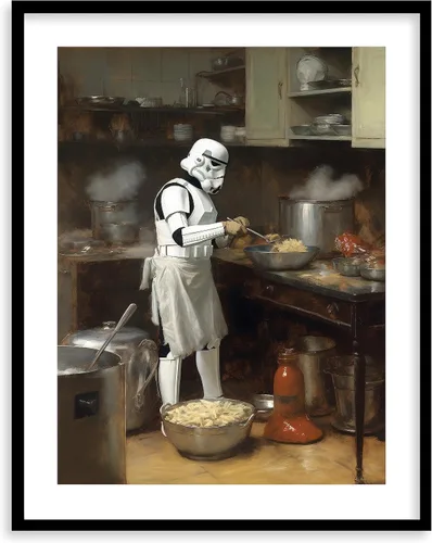 Miniatura 32 de Impresiones de Arte para Cocina de Star Wars - Impresión Giclée de Arte Fino Premium - Póster de Impresión Estético de Darth Vader Boba Fett Yoda
