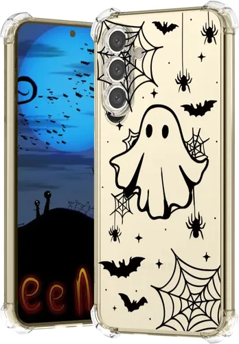 Miniatura 24 de Funda de Halloween para Google Pixel 6A transparente con diseños de murciélagos fantasmas, funda para teléfono para niñas, elegante, delgada, a