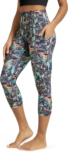 Miniatura 114 de ODODOS - Leggings capri de cintura alta para mujer con bolsillos, control de abdomen, no se transparentan, para entrenamiento atlético, running