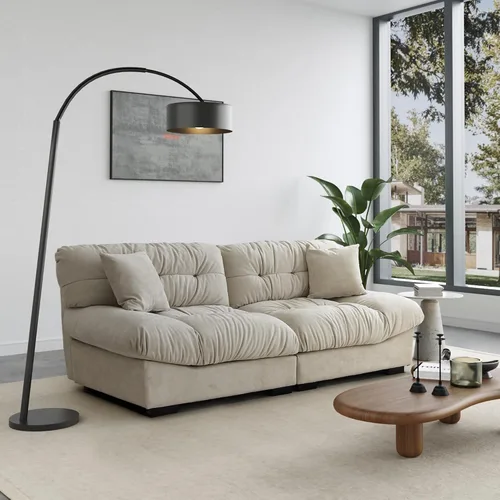 Miniatura 3 de Sofás seccionales cómodos de 89 pulgadas, sofá biplaza con 2 almohadas, sofá minimalista, sofá moderno para sala de estar, apartamento, dormitorio