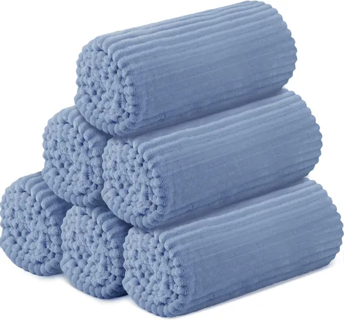 Miniatura 33 de Buryeah 6 Piezas Manta de Franela a Granel 50 x 60 pulgadas Manta para Pijamadas Boda al Aire Libre Manta Ligera, Certificado Oeko-tex Standard 100