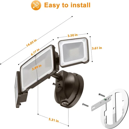 Miniatura 7 de LEPOWER Luces de seguridad LED de 3500 lm del anochecer al amanecer al aire libre, luz de inundación al aire libre de 35 W con fotocélula, 5500 K