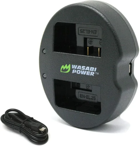Wasabi Power Cargador de batería USB dual para Nikon EN-EL25, EN-EL25a, MH-32 Compatible con Nikon Z30, Z50, Z50 II, Zfc