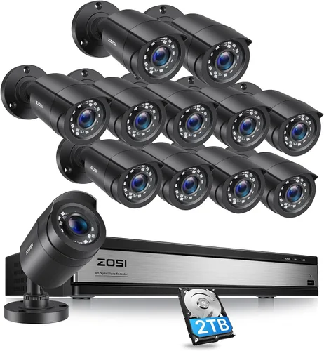 Miniatura 13 de ZOSI Sistema de cámara de seguridad para el hogar 3K 5MP Lite con detección de vehículos humanos AI, H.265+ DVR de vigilancia de 8 canales y 4