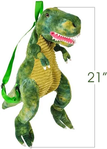 Miniatura 10 de ArtCreativity Mochila de dinosaurio de felpa, mochilas de animales de peluche de 22 pulgadas en forma de triceratops, bolsa de dinosaurio de peluche