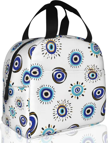 Lonchera con aislamiento de ojo malvado azul para niñas y niños, lonchera reutilizable para niños, adultos, escuela, estudiantes, trabajo, picnic,
