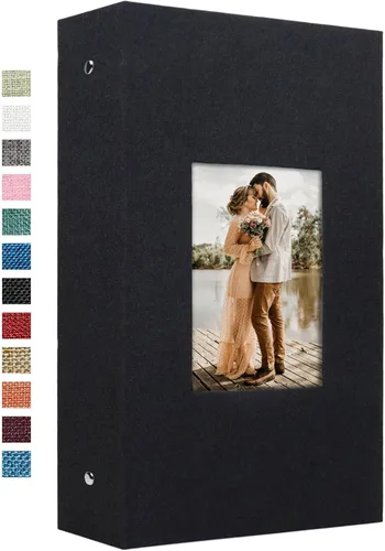 Miniatura 20 de Vienrose - Álbum de fotos de lino con 300 bolsillos de 4 x 6 pulgadas, cubierta de tela, para bodas, familias, aniversarios y bebés Azul cielo