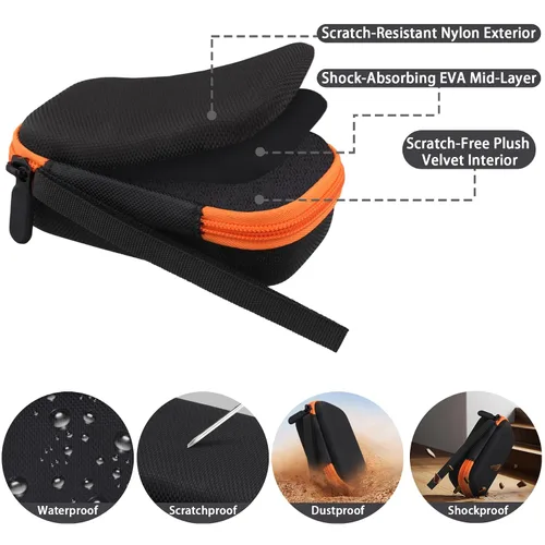 Miniatura 7 de Funda protectora de transporte para Klein Tools GFCI receptáculo probador de tomas de corriente 120V RT250, funda negra + cremallera naranja