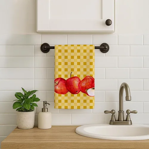 Miniatura 2 de Caroline's Treasures BB7164KTWL - Toalla de cocina con diseño de manzana en tejido de cesto, toalla de mano para invitados, toalla de baño