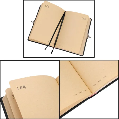 Miniatura 4 de Ibluelover Cuadernos ejecutivos de tapa dura A5 con cerradura y llave secreta, 365 días, cuaderno de bocetos, dibujo de garabatos, papel marrón