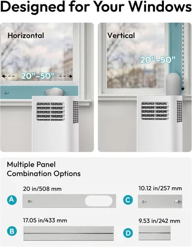 Miniatura 6 de EUHOMY Aire acondicionado portátil de 8000 Btu, 3 en 1, aire acondicionado portátil con modos de frío, seco, ventilador, aire acondicionado