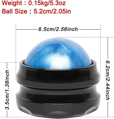 Miniatura 2 de WOVTE Bola de masaje, bolas de lacrosse, herramienta de auto masaje para dolores musculares, hombros, cuello, espalda, pies, cuerpo, tejido Azul