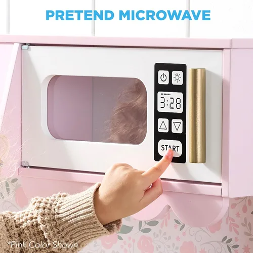 Miniatura 5 de Best Choice Products Juego de cocina para niños pequeños, casa de campo de madera para niños con 5 accesorios, almacenamiento de juguetes, borde