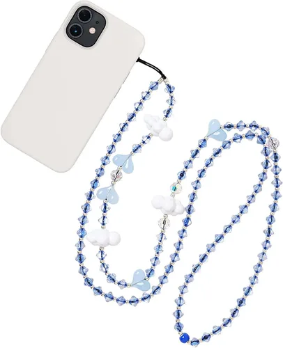 Miniatura 20 de Beaded Phone Charm Lanyard Strap Crossbody Fixed Beads Pearl Neck Chain