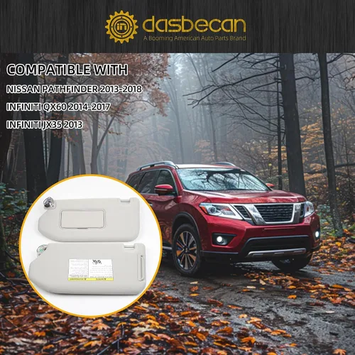 Miniatura 6 de Dasbecan 1 par de parasol para el lado izquierdo del conductor y el lado derecho del pasajero compatible con Nissan Pathfinder 2013-2018 Infiniti