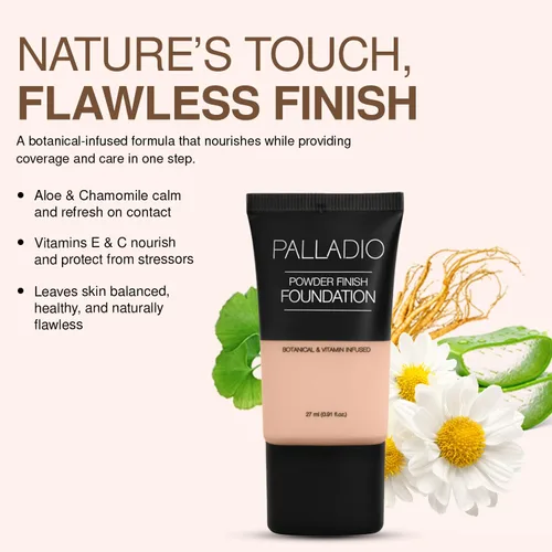 Miniatura 4 de Palladio Base líquida con acabado en polvo, aspecto mate natural, reduce las líneas finas, cubre poros grandes, oculta imperfecciones, uso durante