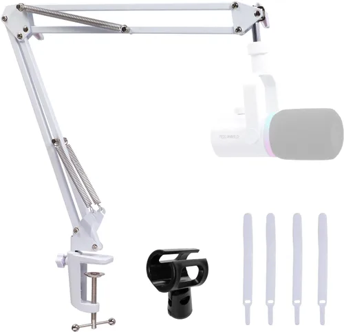 Miniatura 10 de FEELWORLD AMS1 Brazo de brazo de micrófono, soporte de brazo de micrófono ajustable con tornillo de 3/8 a 5/8 pulgadas, compatible con PM1 y otros